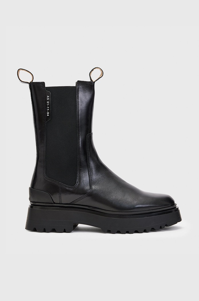 AllSaints Ghete chelsea de piele negru WF582X