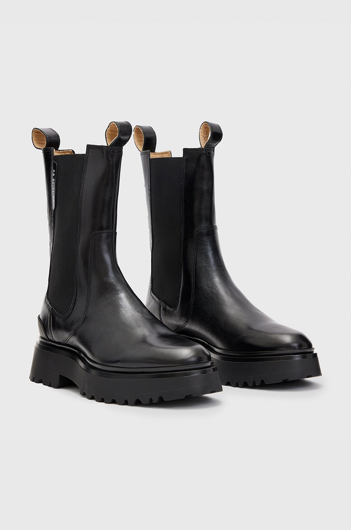 Ghete chelsea de piele AllSaints WF582X negru
