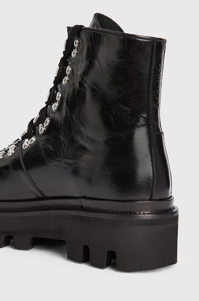 AllSaints stivali da motociclista in pelle Wanda nero WF017T