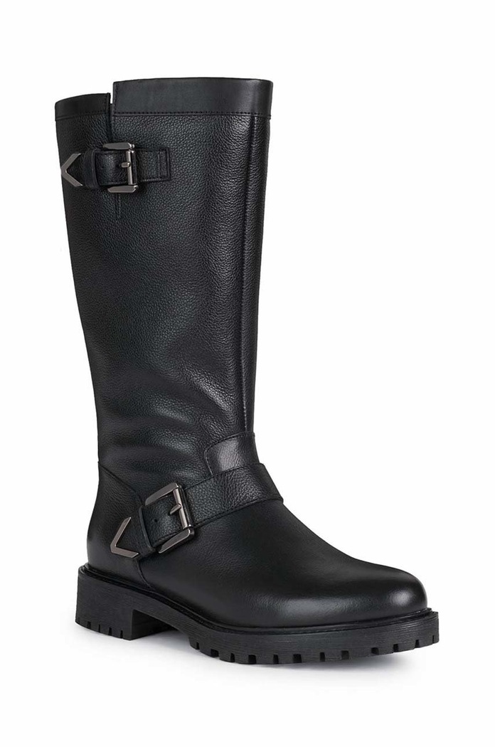 Kožené kozačky Geox D16FTH 04643 C9999 D HOARA H D16FTH.04643.C9999 černá AW22