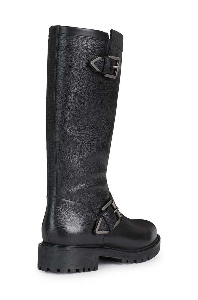 Kožené kozačky Geox D16FTH 04643 C9999 D HOARA H černá D16FTH.04643.C9999