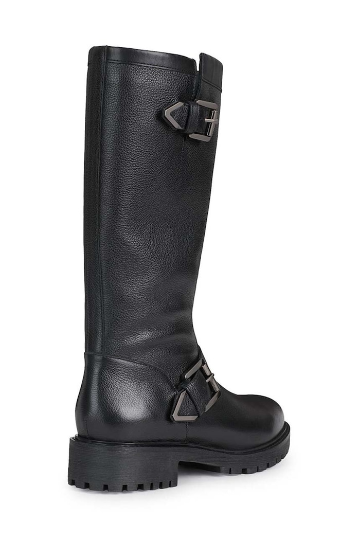 Kožené kozačky Geox D16FTH 04643 C9999 D HOARA H černá D16FTH.04643.C9999