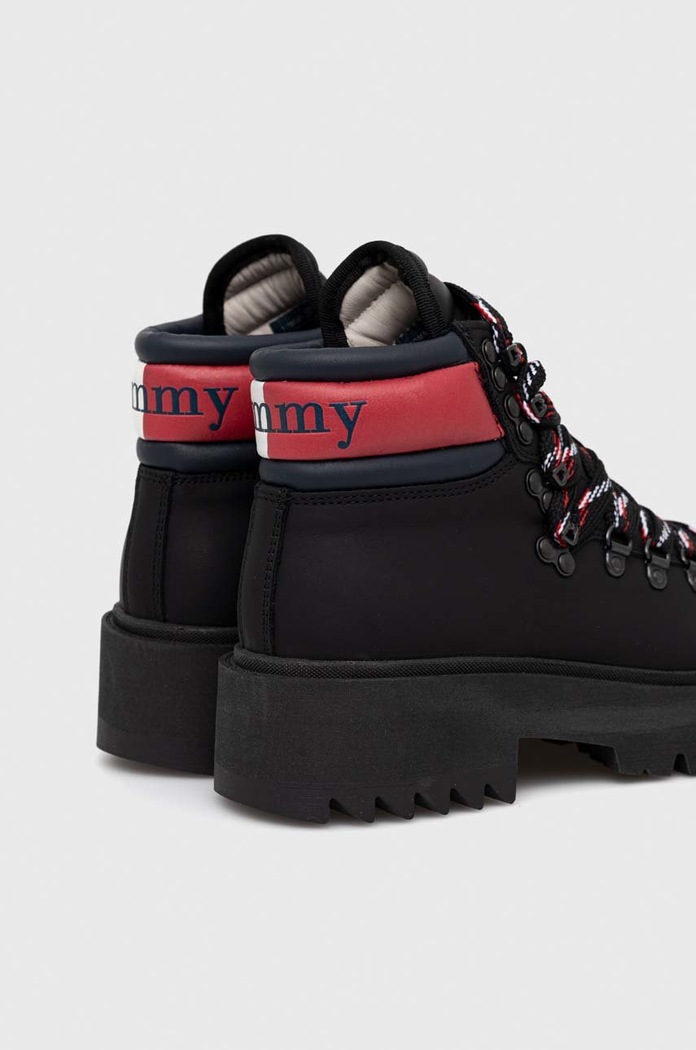 Obuwie Tommy Jeans workery skórzane EN0EN02048 czarny
