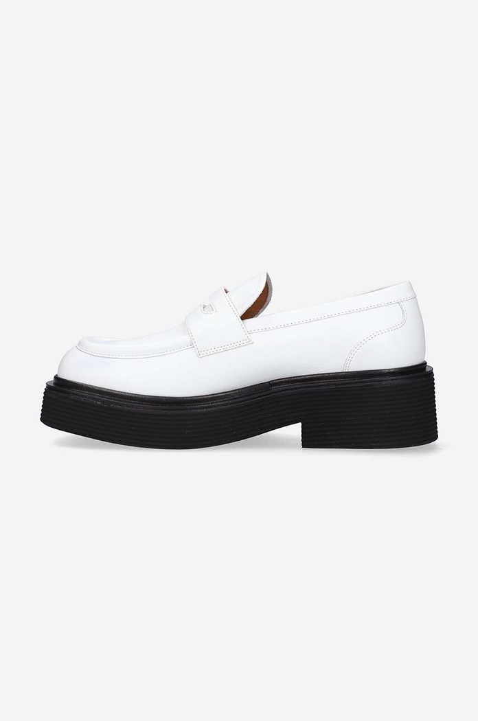 Obuwie Marni mokasyny skórzane Moccasin Shoe MOMS003904.P3731 biały