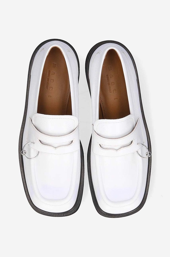 Marni mokasyny skórzane Moccasin Shoe biały MOMS003904.P3731