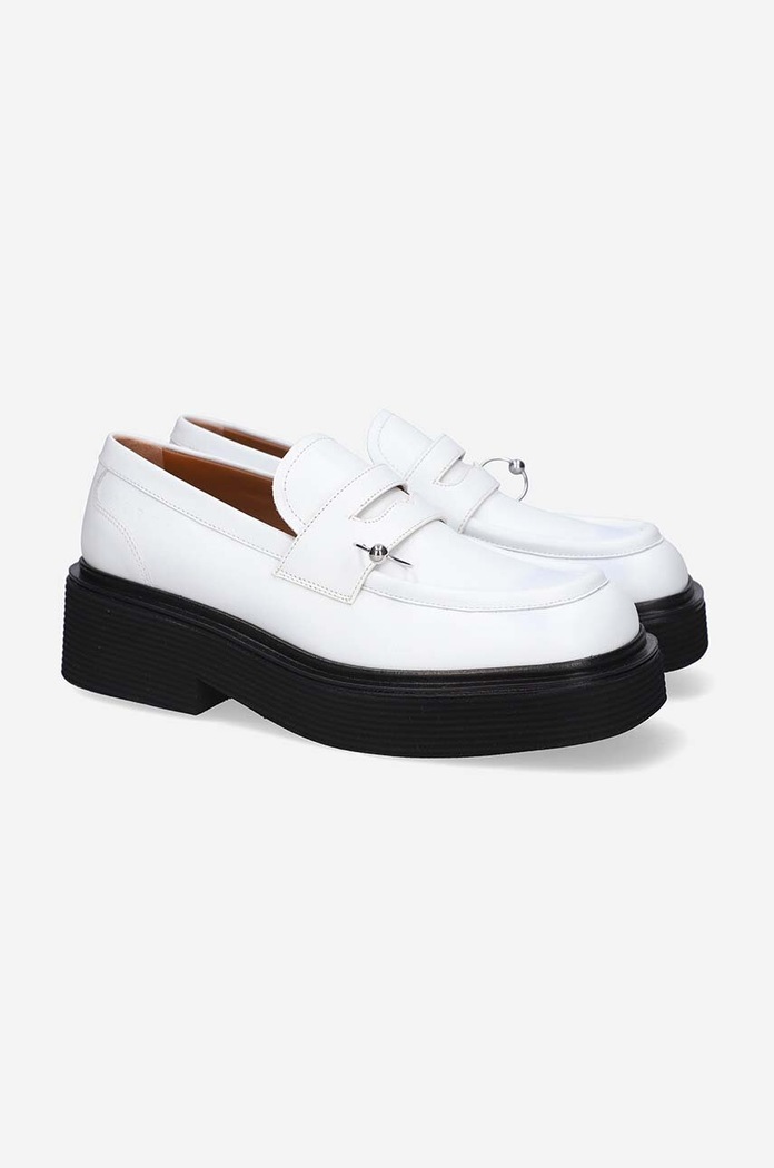 Marni mokasyny skórzane Moccasin Shoe MOMS003904.P3731 biały