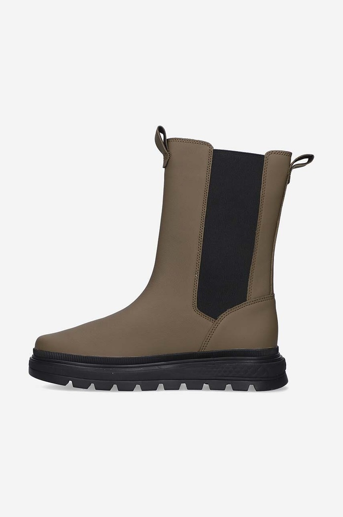 Obuwie Timberland sztyblety skórzane Ray City Combat Chelsea A5PB7 zielony