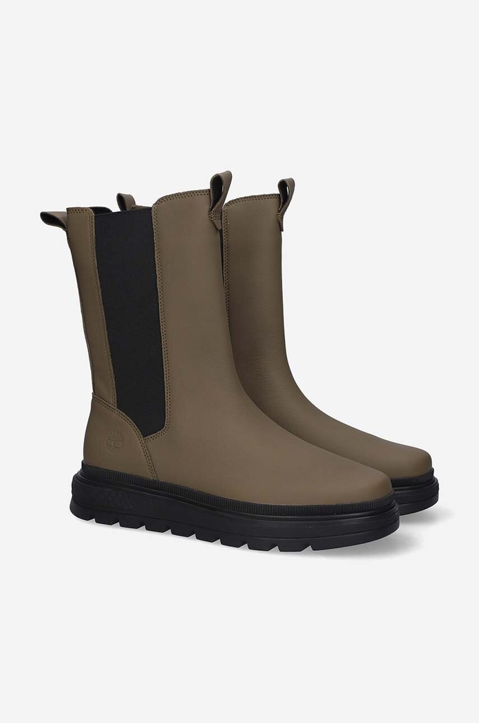 Timberland sztyblety skórzane Ray City Combat Chelsea A5PB7 zielony