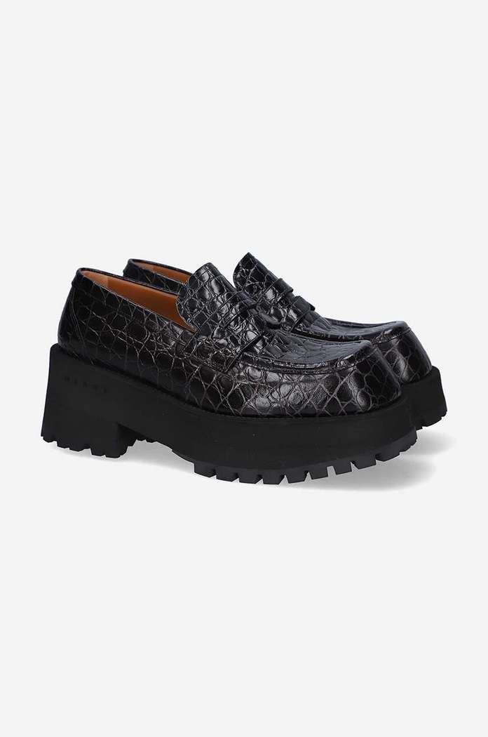 Kožené mokasíny Marni Marni čierna MOMS002506.P5046