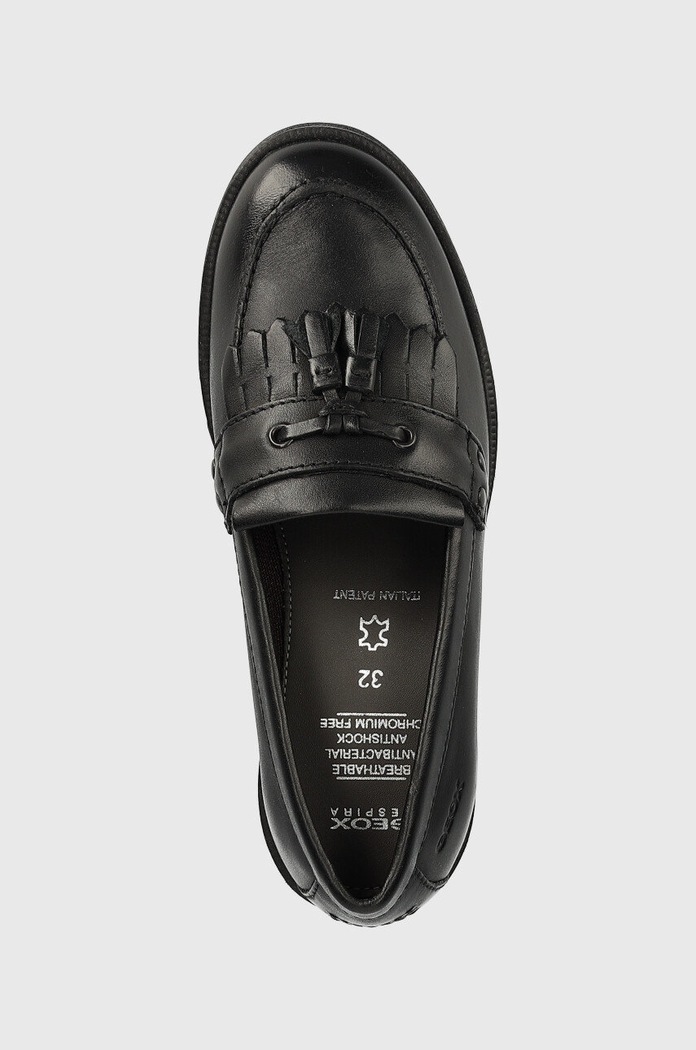 Geox mokasyny skórzane dziecięce czarny J4449A.00043.29.34
