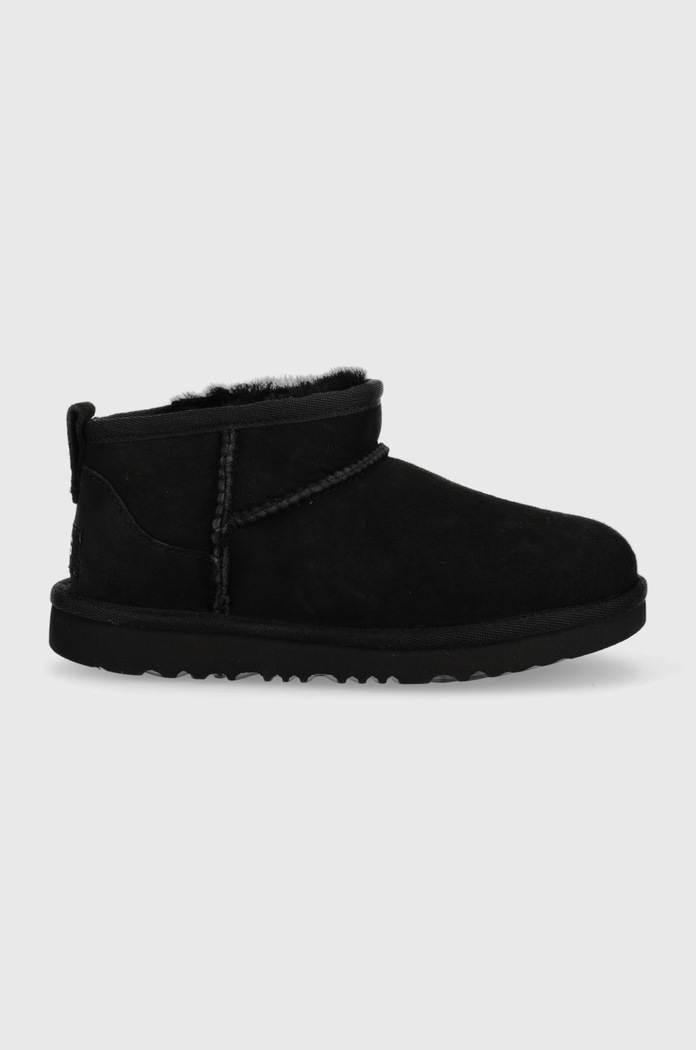Dětské semišové sněhule UGG Classic Ultra Mini zateplené černá 1130750K.BLK