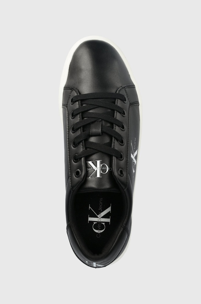 Kožené tenisky Calvin Klein Jeans Classic Cupsole Laceup Low čierna YM0YM00491.BDS