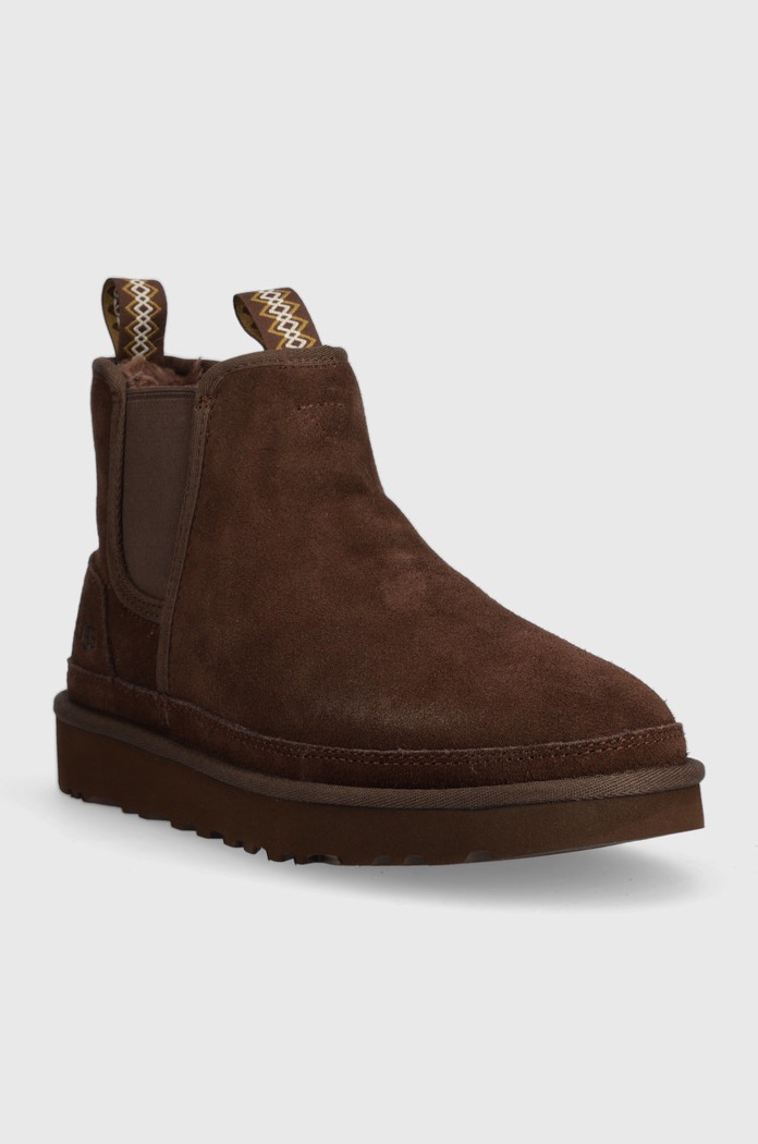 UGG śniegowce zamszowe Neumel Chelsea 1121644.GRZ brązowy SS24