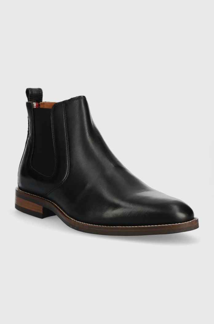 Tommy Hilfiger bőr bokacsizma FM0FM04182.BDS fekete AW22