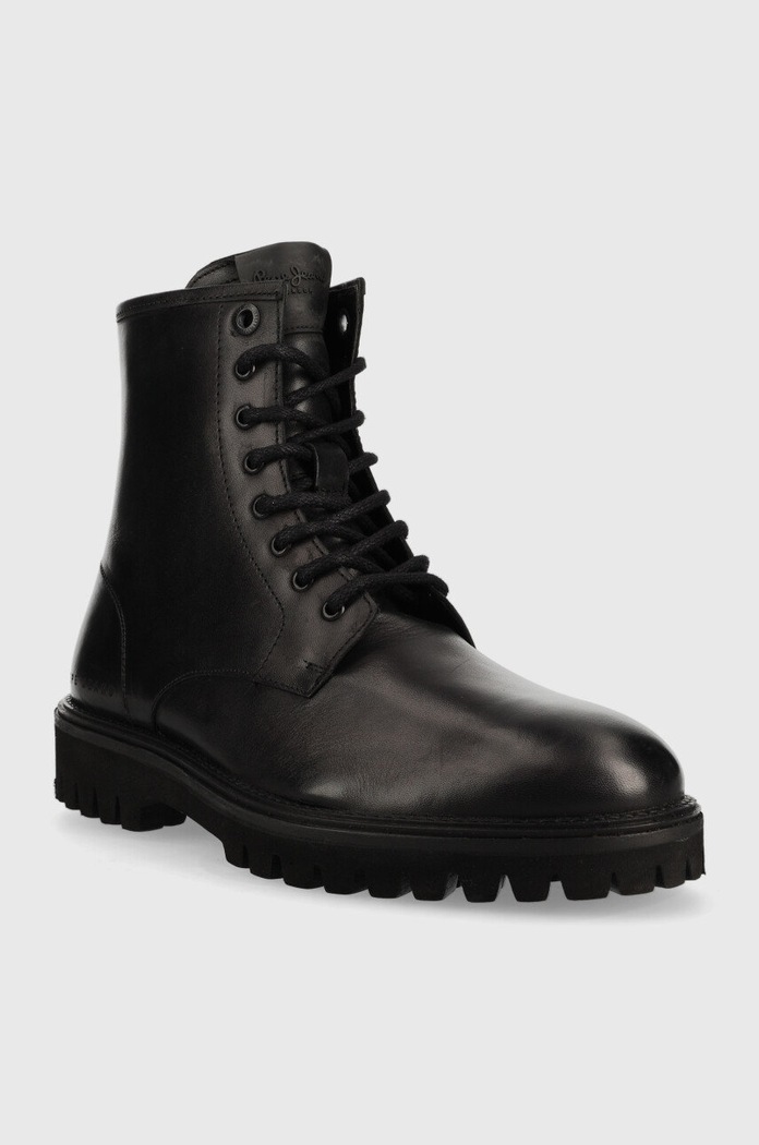 Pepe Jeans buty skórzane Trucker Laces M PMS50229.999 czarny AW22