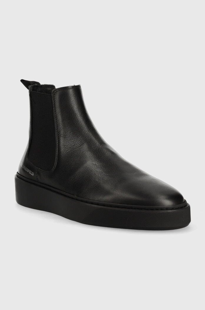 Karl Lagerfeld sztyblety skórzane FLINT KL53340.000 czarny AW22
