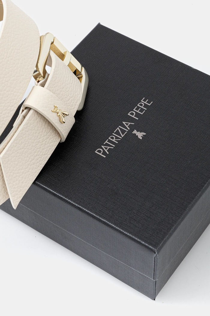 Αξεσουάρ Patrizia Pepe Ζώνη γυναικεία δερμάτινη CW8684.L001 μπεζ