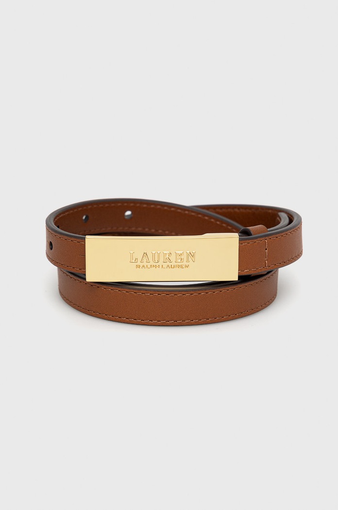 Lauren Ralph Lauren pasek skórzany 412873090002 brązowy 412873090002