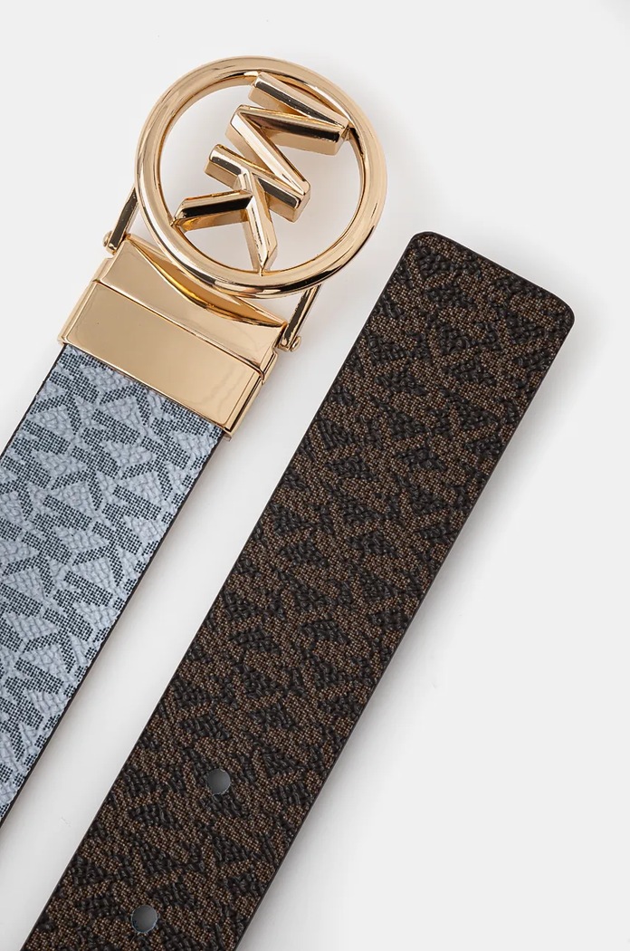 Doplňky MICHAEL Michael Kors oboustranný pásek dámský z imitace kůže 551342 modrá