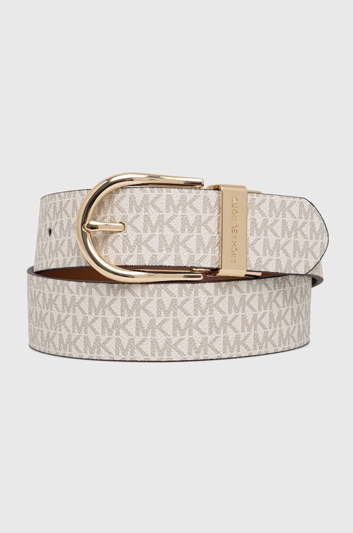 Oboustranný kožený pásek MICHAEL Michael Kors béžová 558414