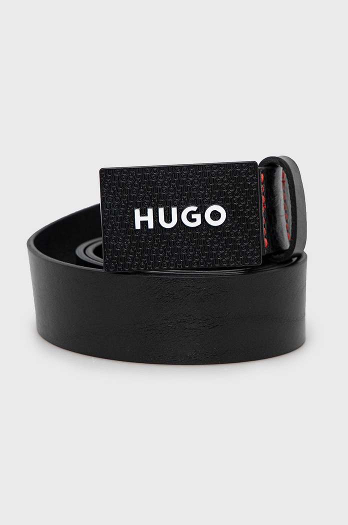 Kožený pásek HUGO černá 50480856