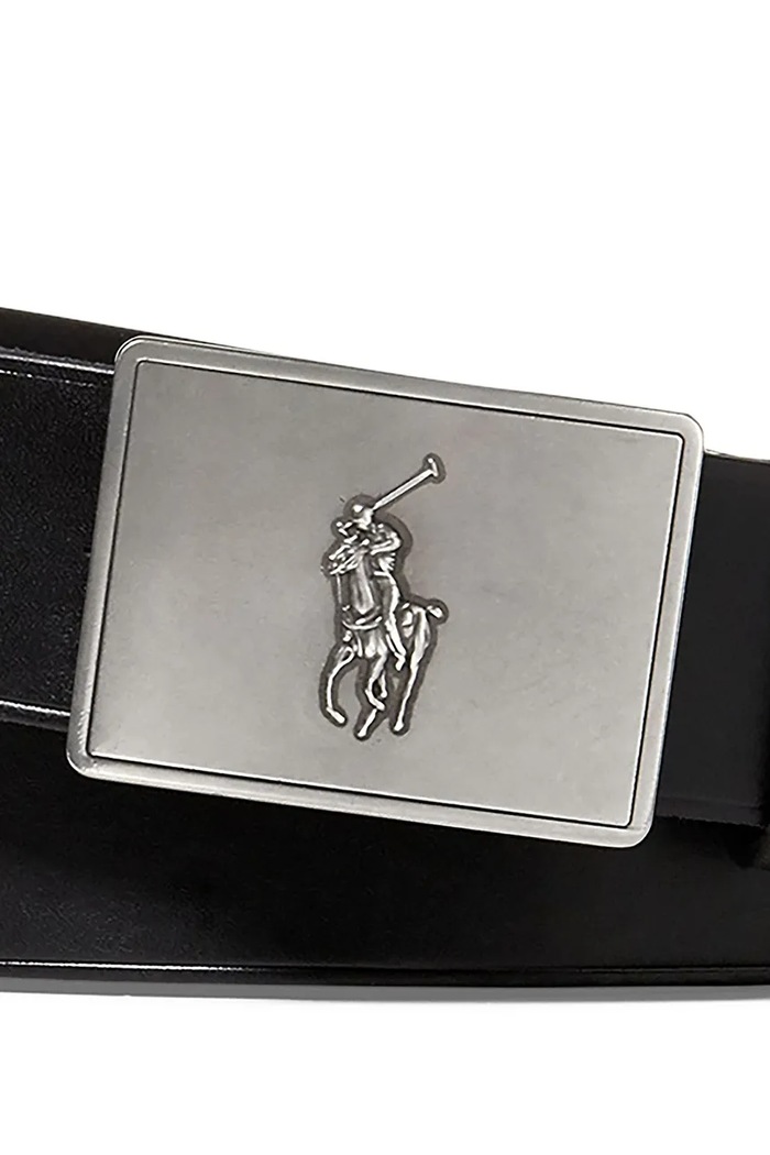 Δερμάτινη ζώνη Polo Ralph Lauren 405691693005 μαύρο AW23
