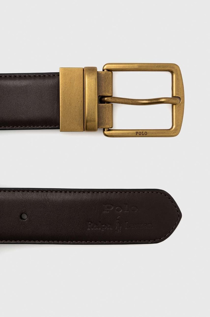 Akcesoria Polo Ralph Lauren pasek i etui na karty skórzane 405880721002 brązowy