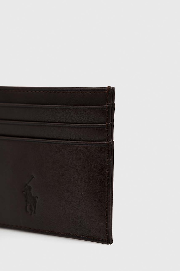 Polo Ralph Lauren pasek i etui na karty skórzane 405880721002 brązowy