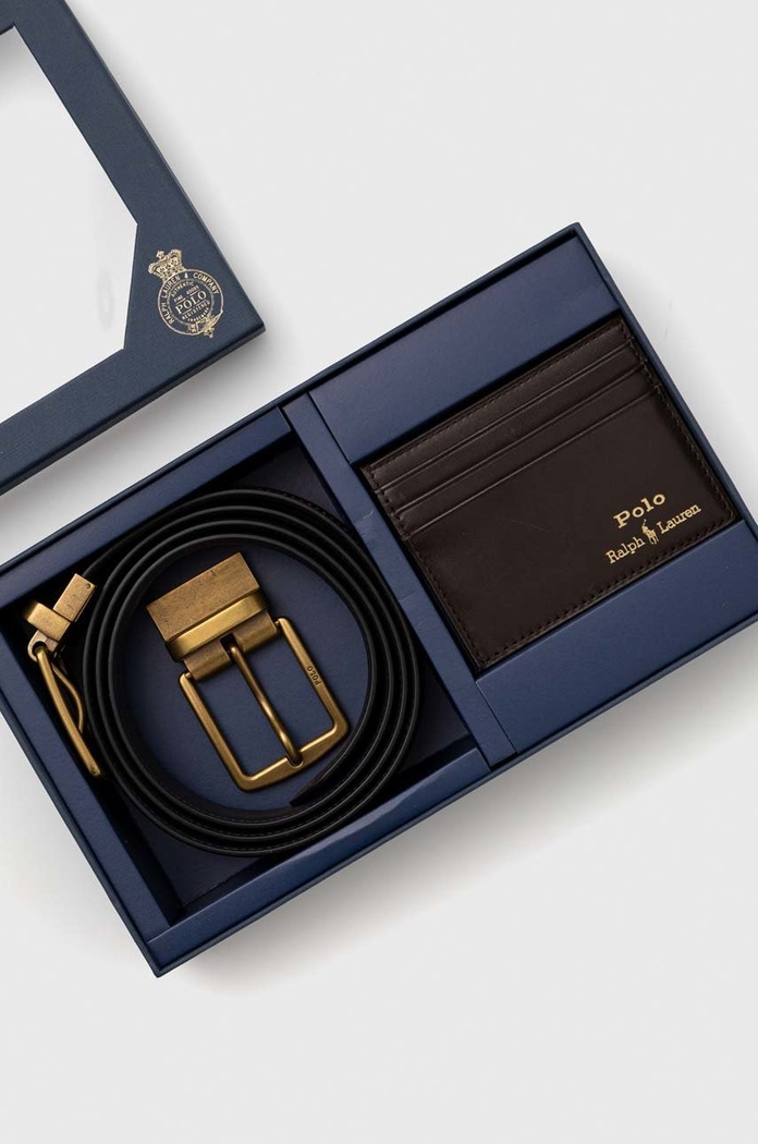 Polo Ralph Lauren pasek i etui na karty skórzane 405880721002
