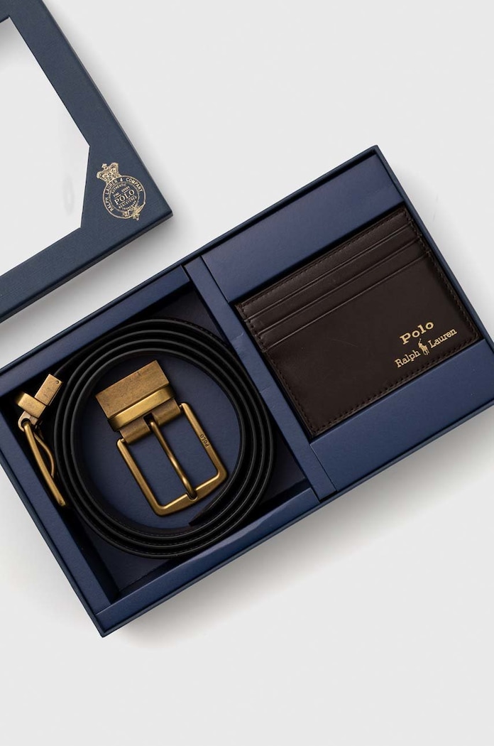 Polo Ralph Lauren pasek i etui na karty skórzane 405880721002
