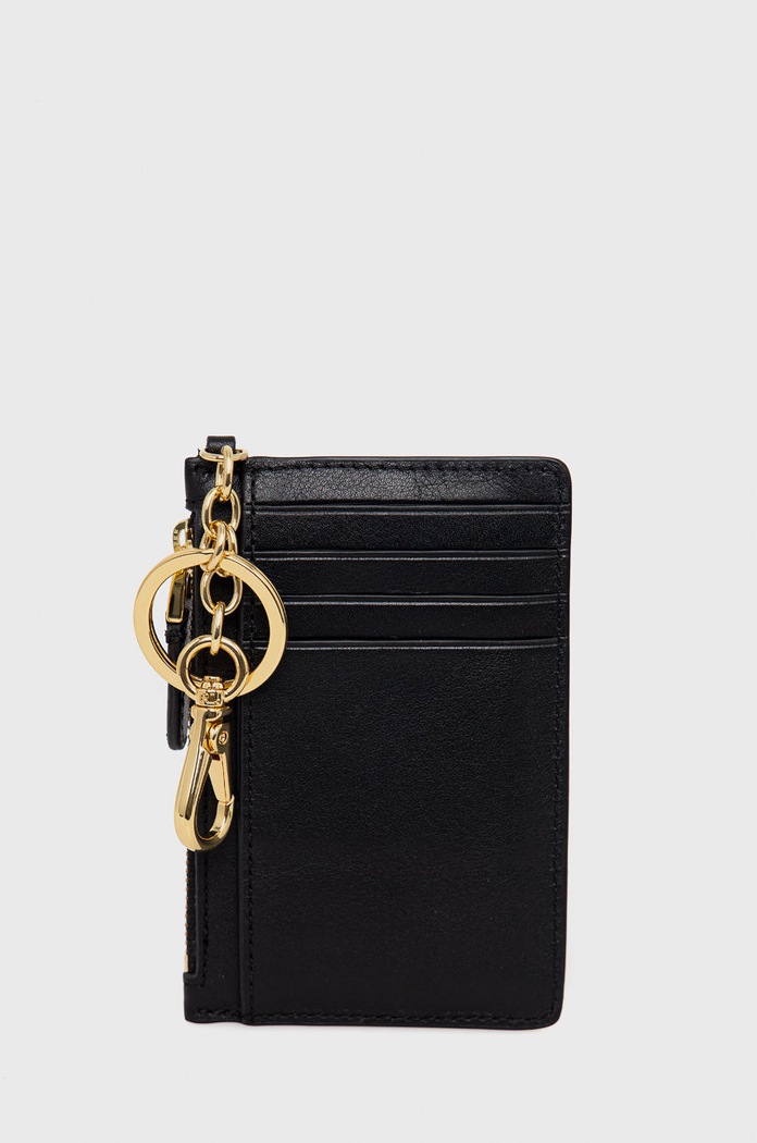 Lauren Ralph Lauren bőr kártya tok 432876731002 fekete AW22