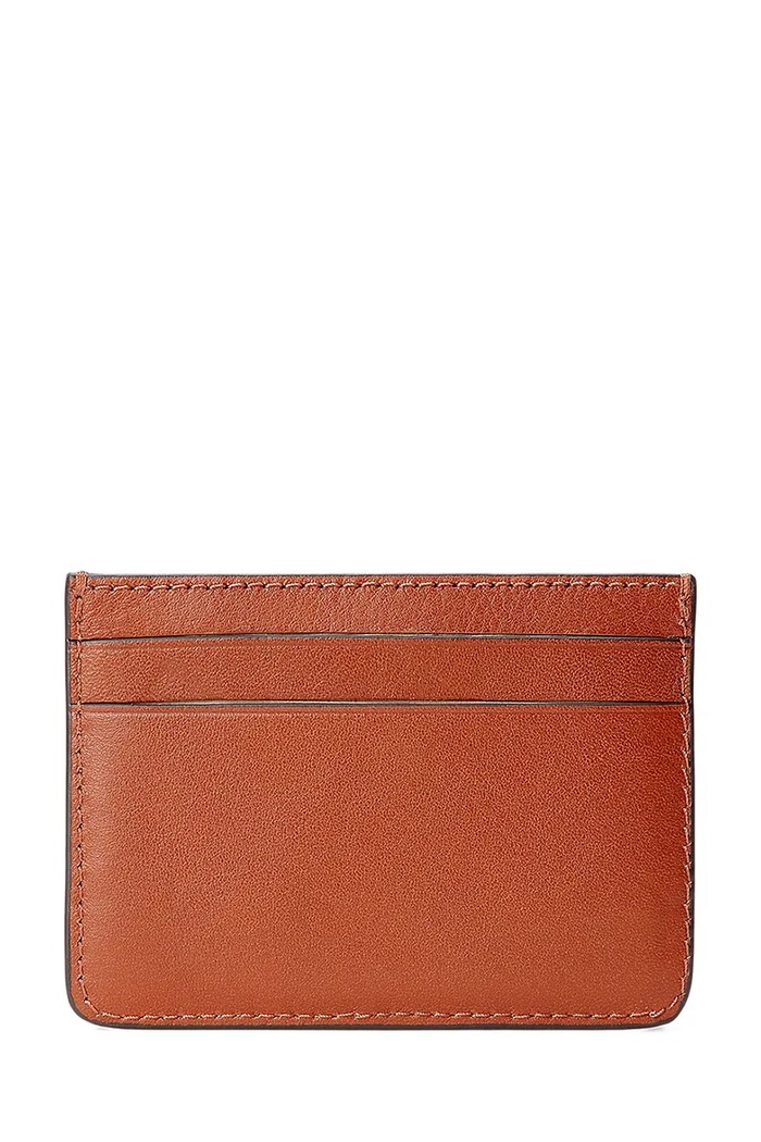 Kožené puzdro na karty Lauren Ralph Lauren 432876732002 hnedá AW22