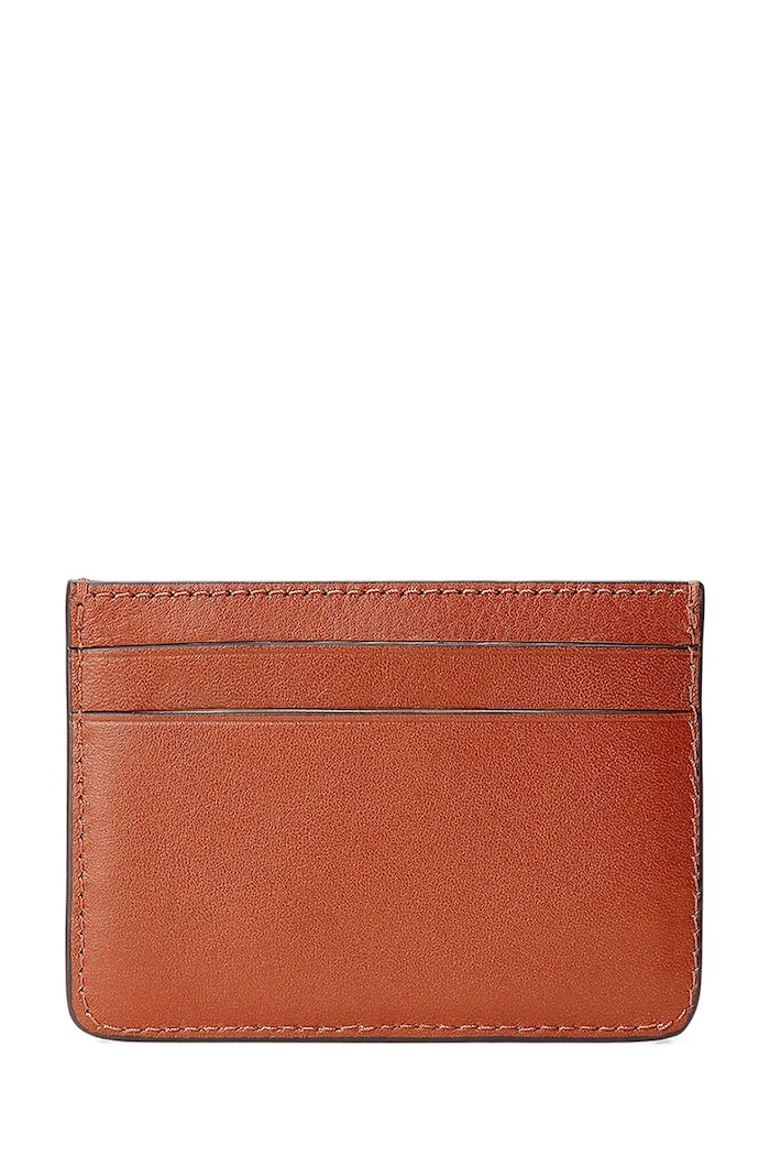 Kožené puzdro na karty Lauren Ralph Lauren 432876732002 hnedá AW22