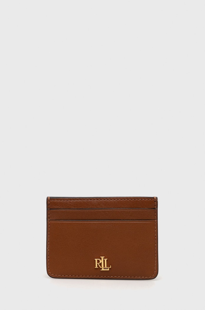 Lauren Ralph Lauren etui na karty skórzane 432876732002 skóra licowa brązowy 432876732002