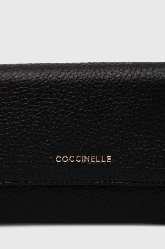 Coccinelle portofel de piele negru E2.MW5.11.66.01