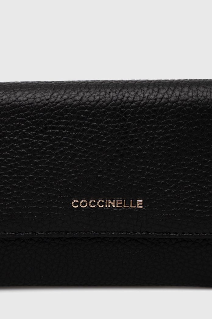 Coccinelle portofel de piele negru E2.MW5.11.66.01