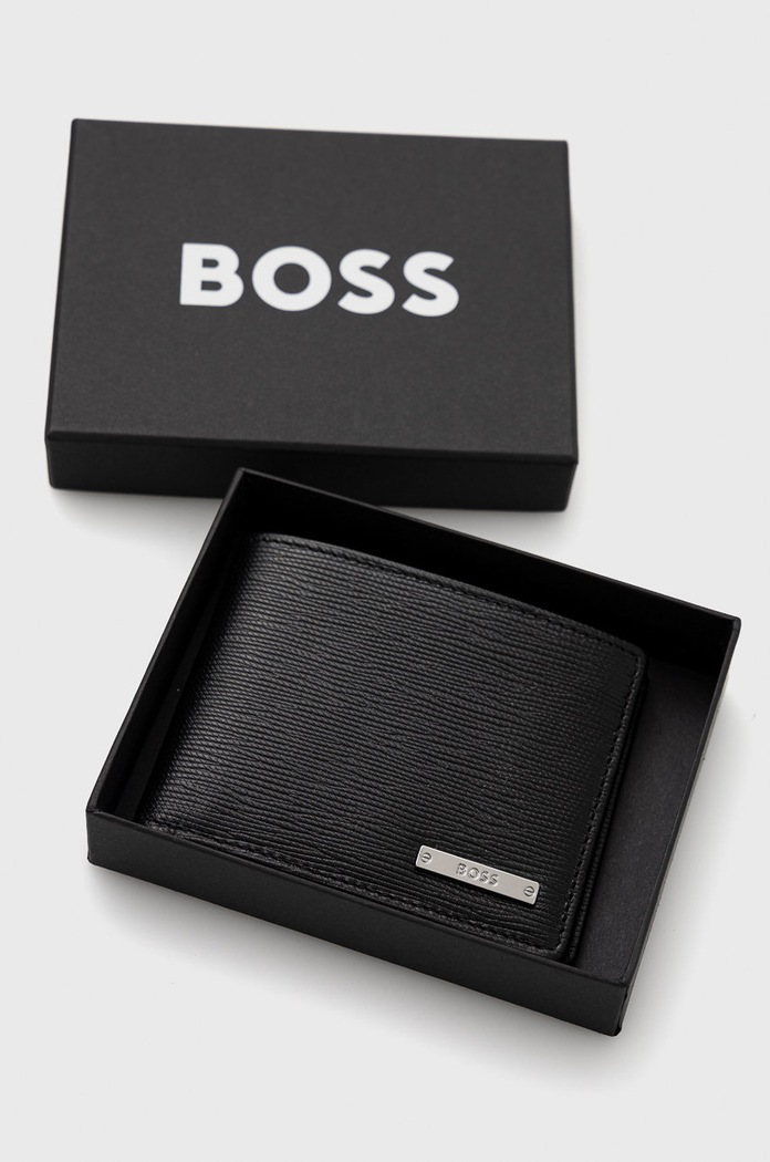 Kožená peněženka BOSS černá 50470472