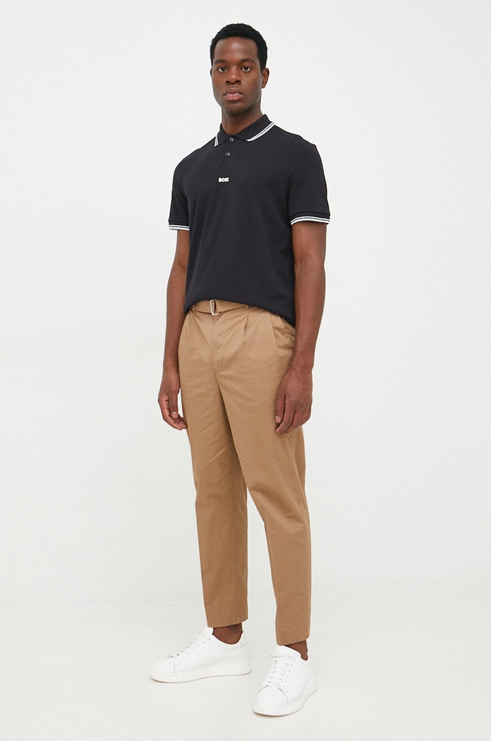 BOSS polo bawełniane BOSS ORANGE 50468843 50468843 czarny AA00