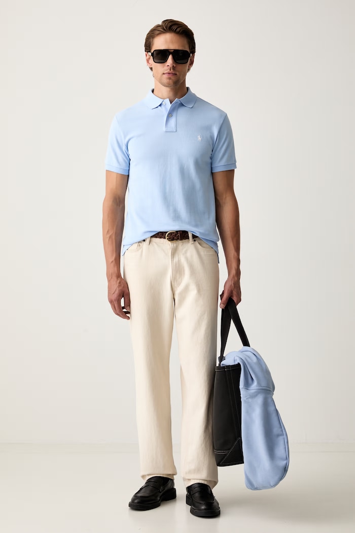 Polo Ralph Lauren polo tričko pánske bavlnené 710795080016 modrá SS26