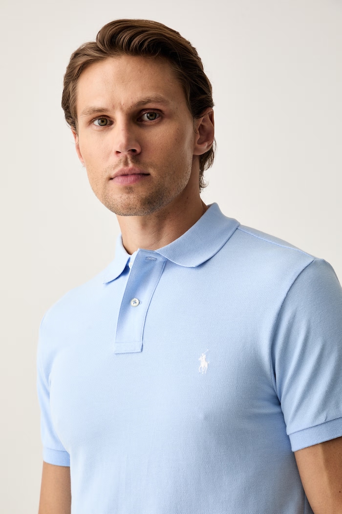 Polo Ralph Lauren polo tričko pánske bavlnené modrá 710795080016