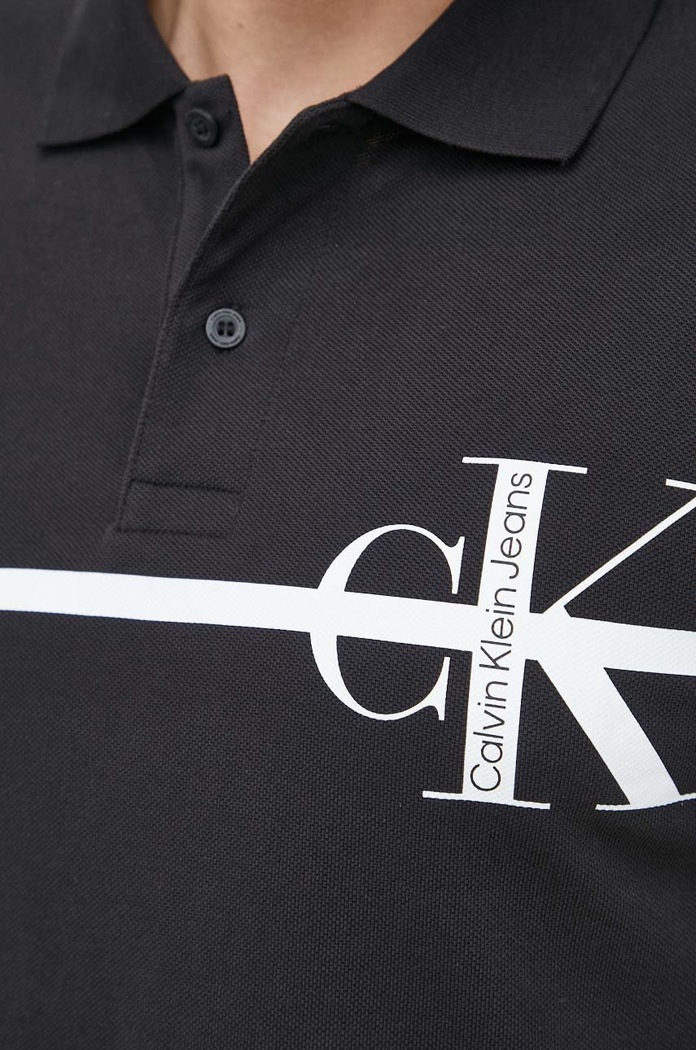 Calvin Klein Jeans polo bawełniane J30J321699.9BYY czarny
