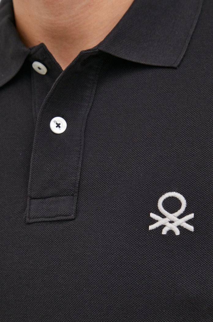 Bavlněné polo tričko United Colors of Benetton 3089J3178.100. černá
