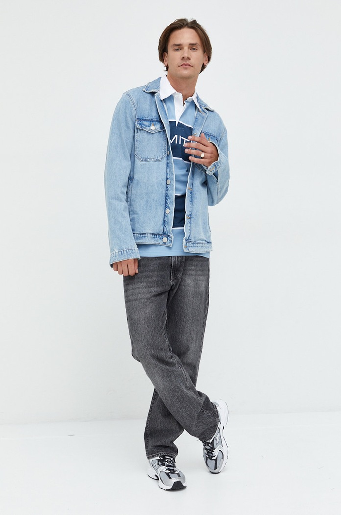 Primitive longsleeve bawełniany pa322354.blu niebieski AW22