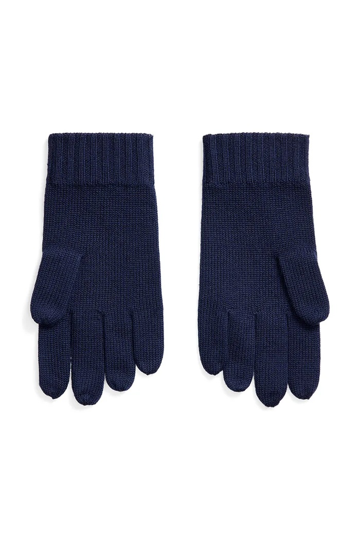 Vlnené rukavice Polo Ralph Lauren 710886135002 tmavomodrá AW25