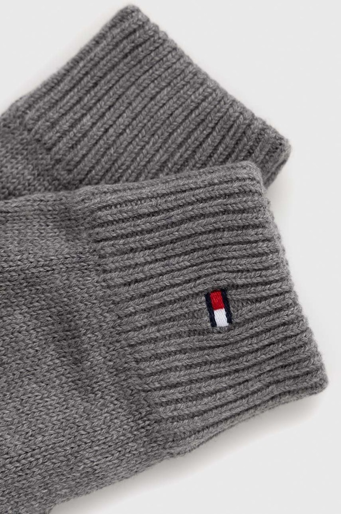 Tommy Hilfiger rękawiczki z domieszką kaszmiru AM0AM11048.9BYY szary AW22