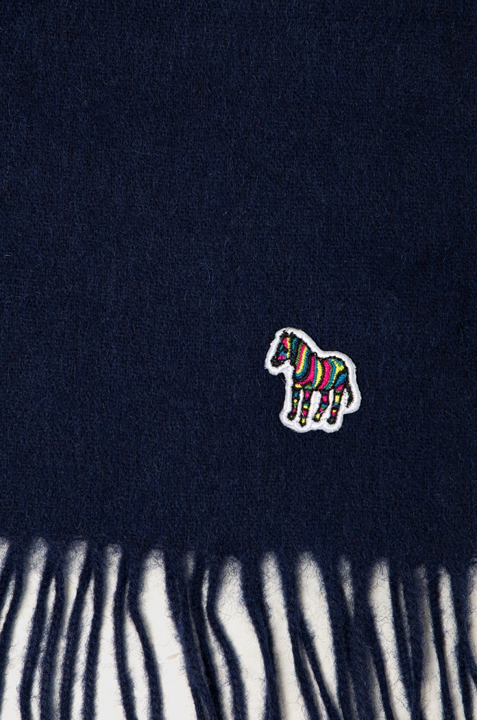 PS Paul Smith szalik wełniany M2A.150K.JZEBRA granatowy AW24