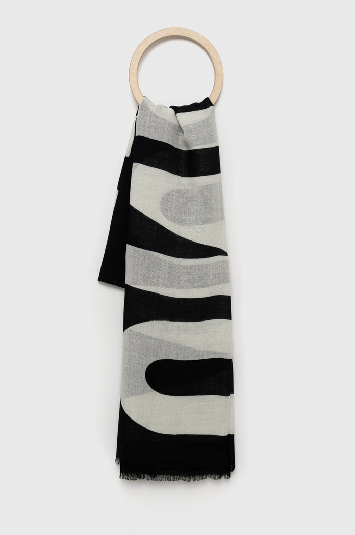Moschino szal wełniany wełna czarny M5134.50118