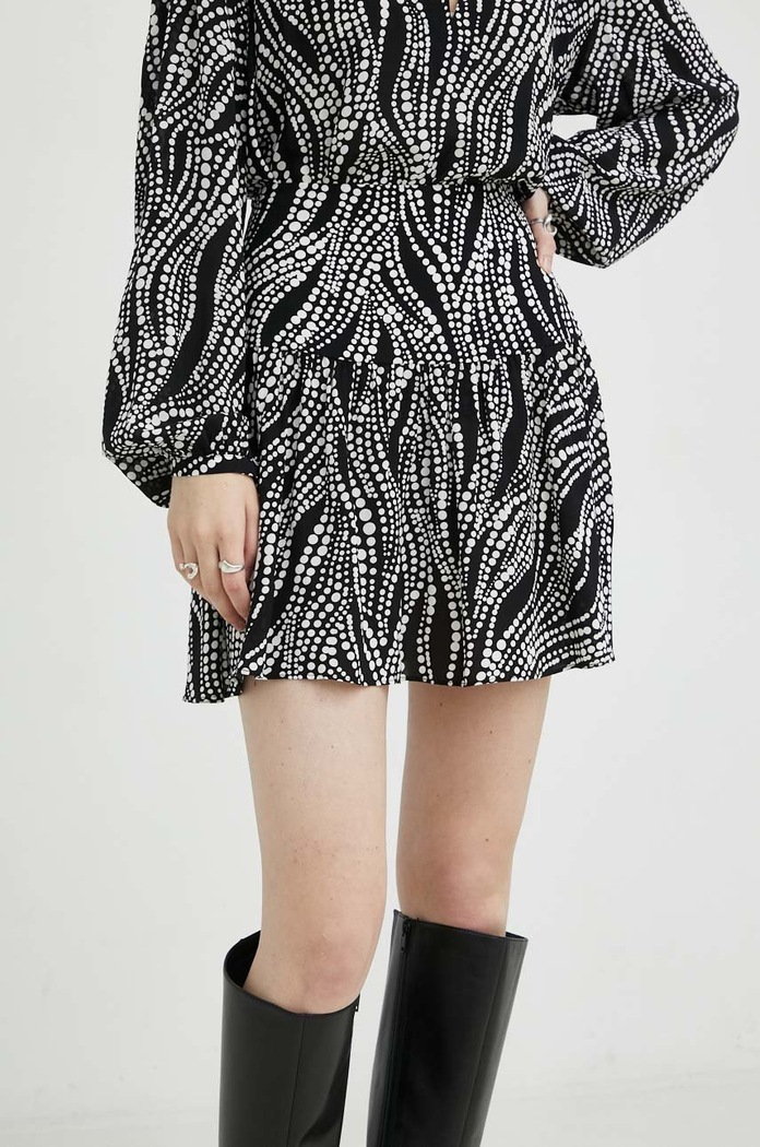 Φούστα The Kooples μίνι μαύρο FJUP25042K