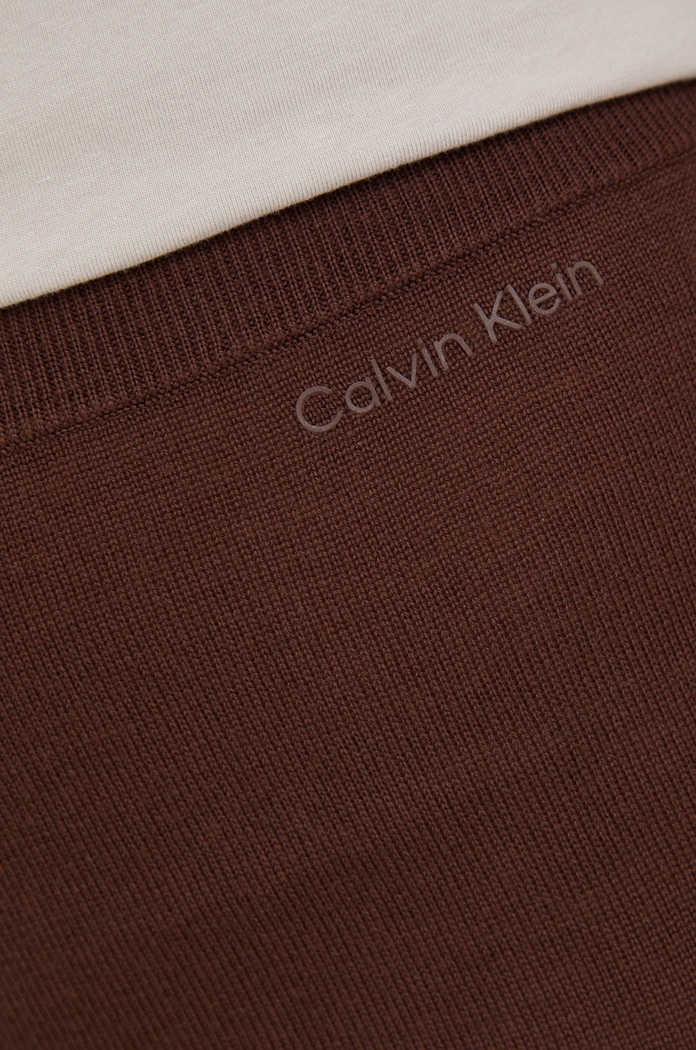 Μάλλινη φούστα Calvin Klein καφέ K20K204910.9BYY