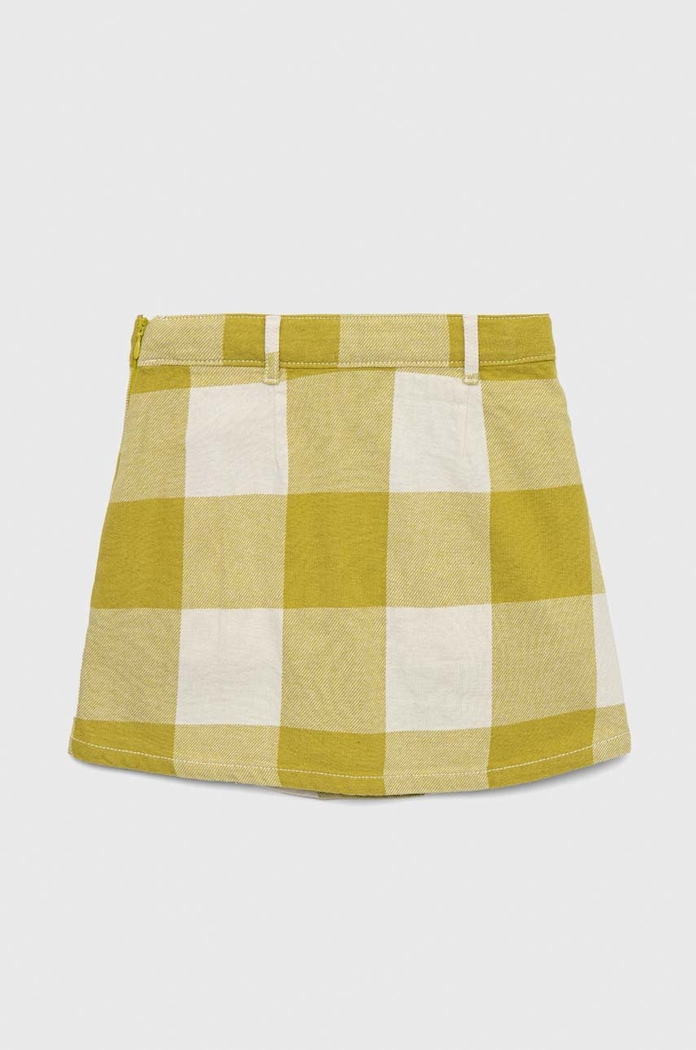 Dječja pamučna suknja United Colors of Benetton 4X5VC000I.G zelena AW22